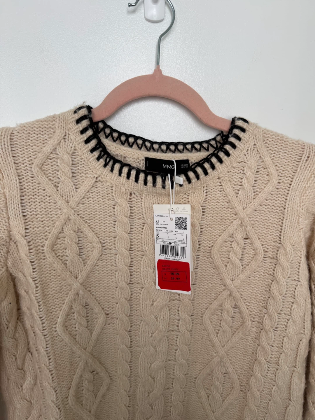 Mango Cable Knit Sweater - Size S - photo 2