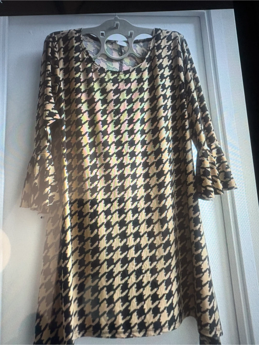 Blouse motif pied-de-poule Flirty Pink