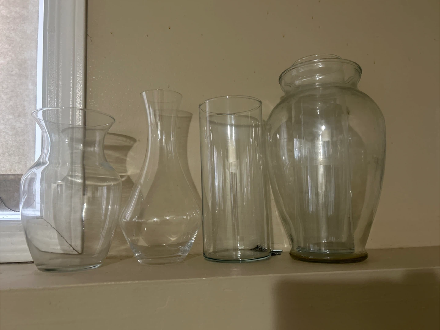 Set of 4 Glass Vases