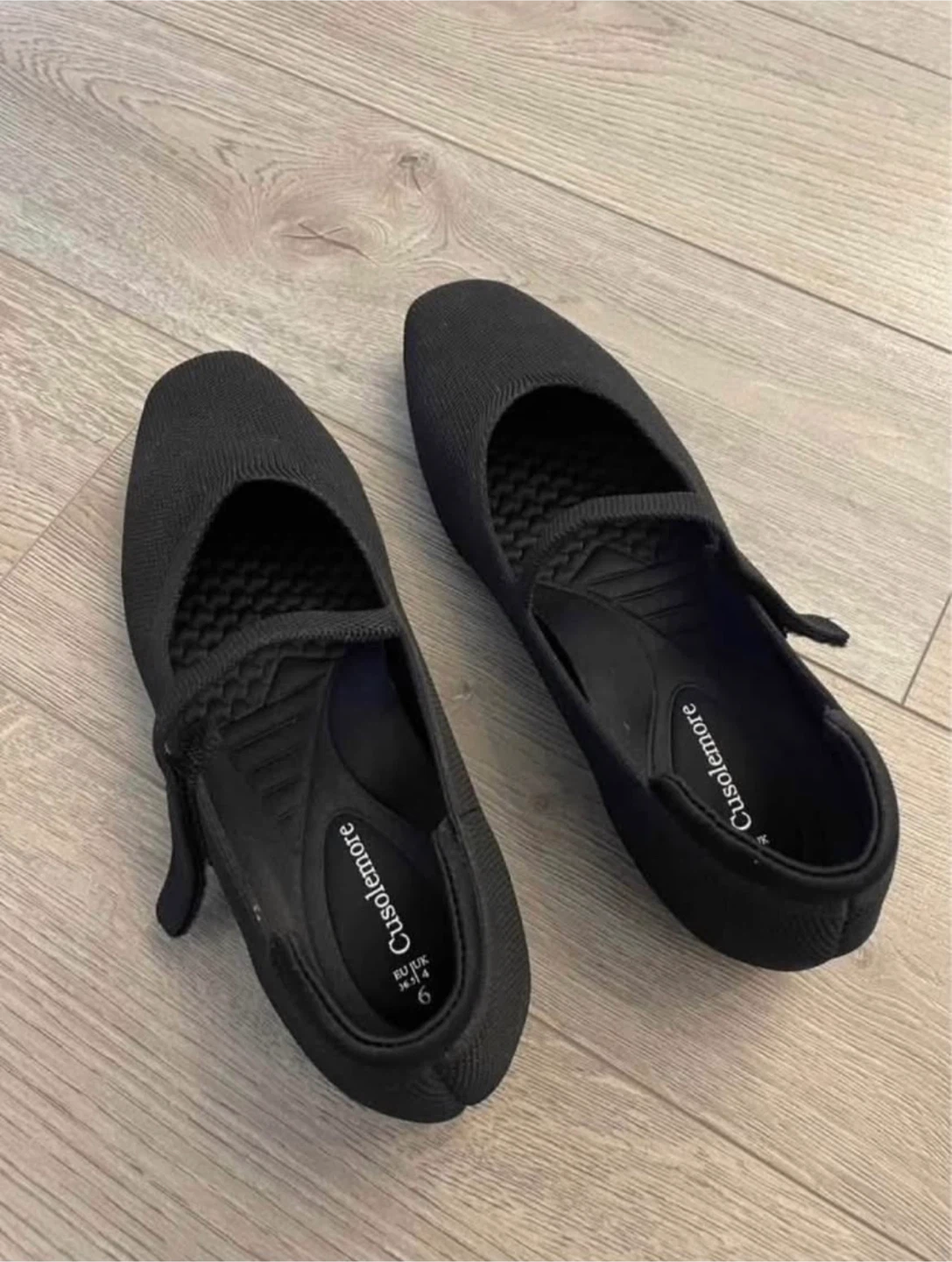 Cusolemore Black Knit Mary Jane Flats - Size 6