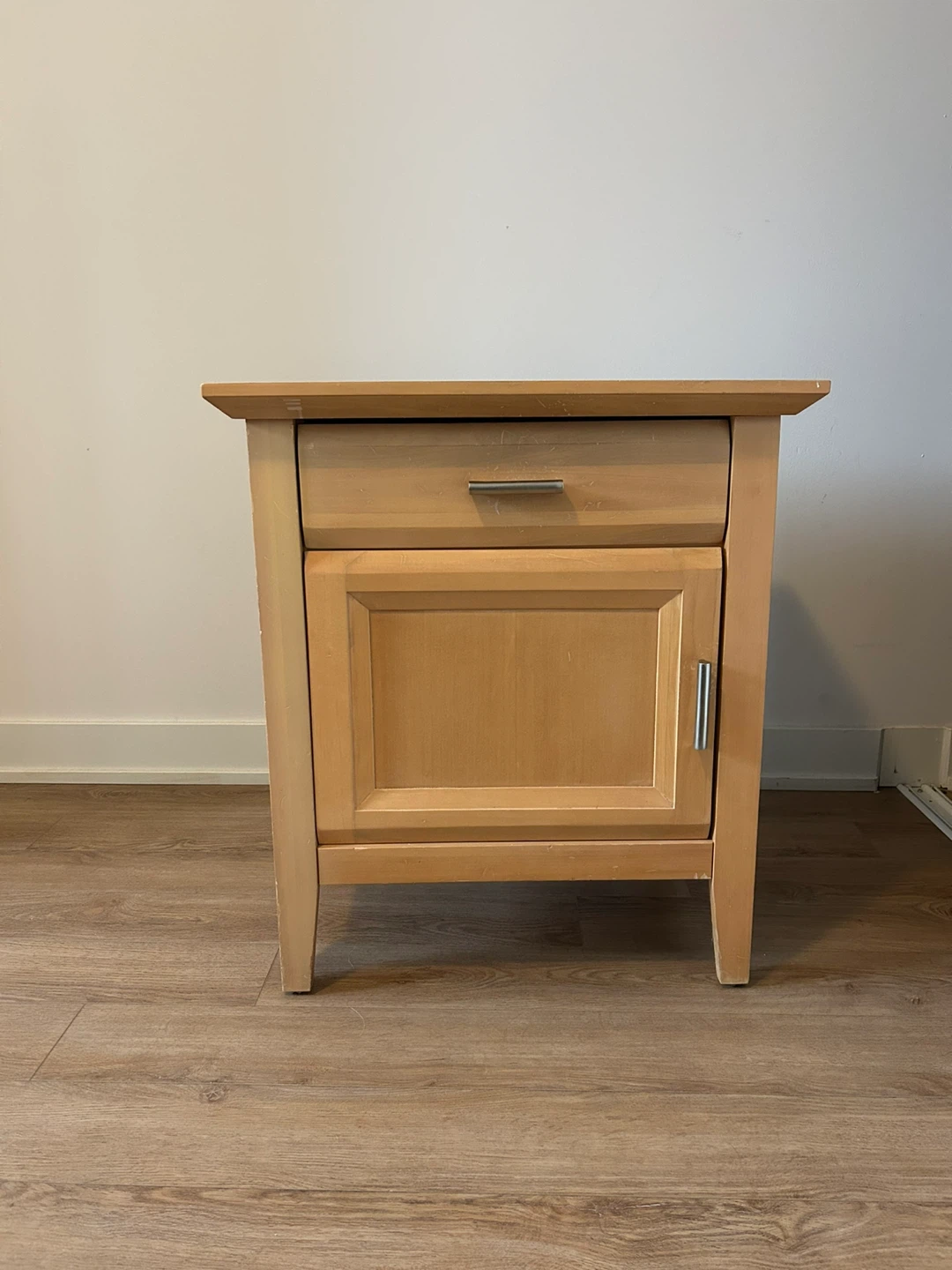 🧡 MUST GO! Wooden Nightstand with Drawer and Cabinet