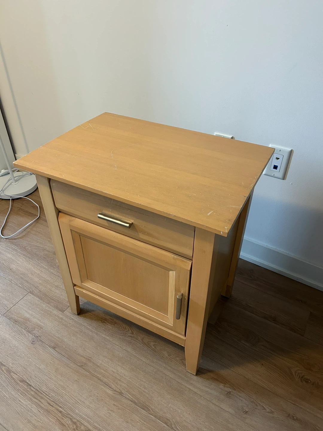 🧡 MUST GO! Wooden Nightstand with Drawer and Cabinet - photo 3