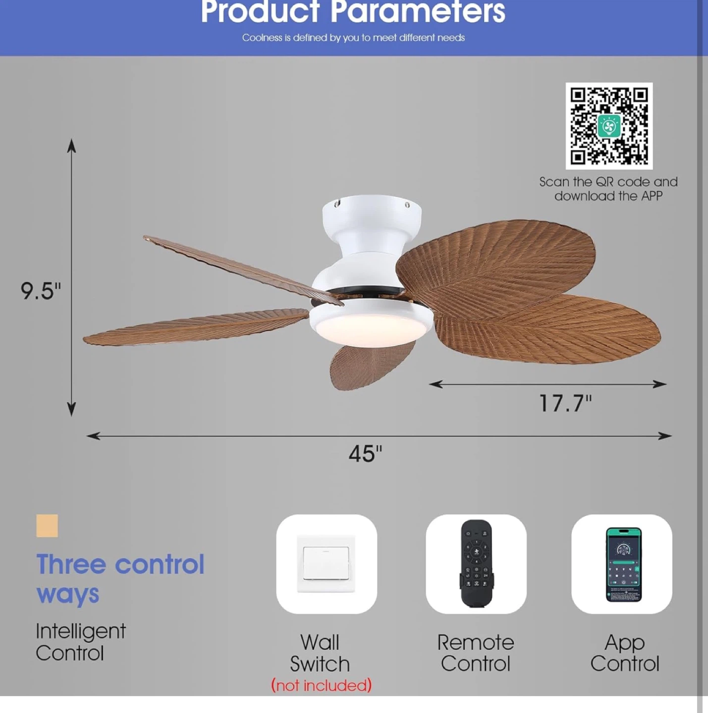 Kviflon Ceiling Fans with Lights and Remote/APP - photo 3