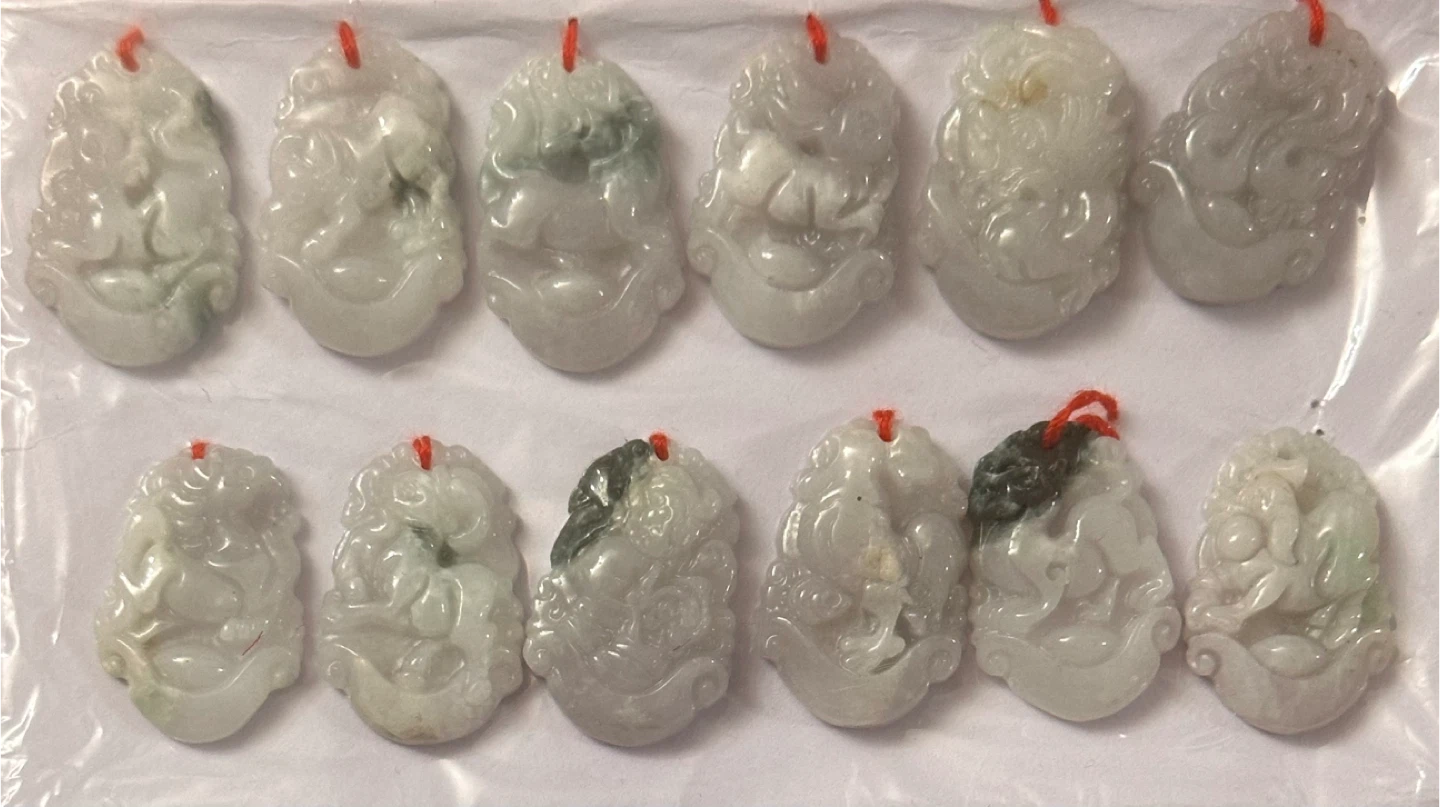 Jade Burmese Authentic Zodiac Pendants a set of 12 - photo 2