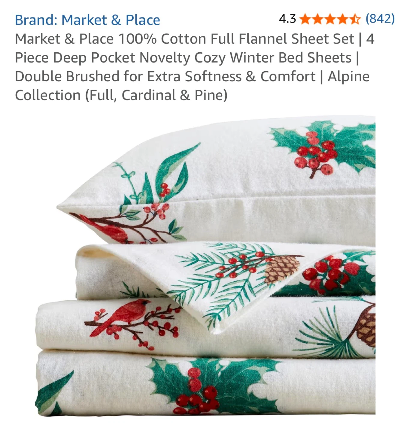 Market & Place 100% Cotton Flannel Sheet Set - Full Size🥕 - photo 2
