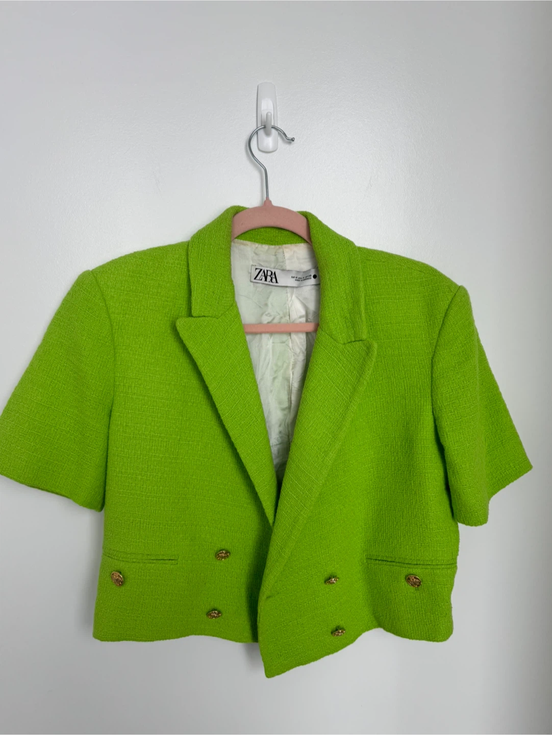 Zara Short Sleeve Cropped Blazer