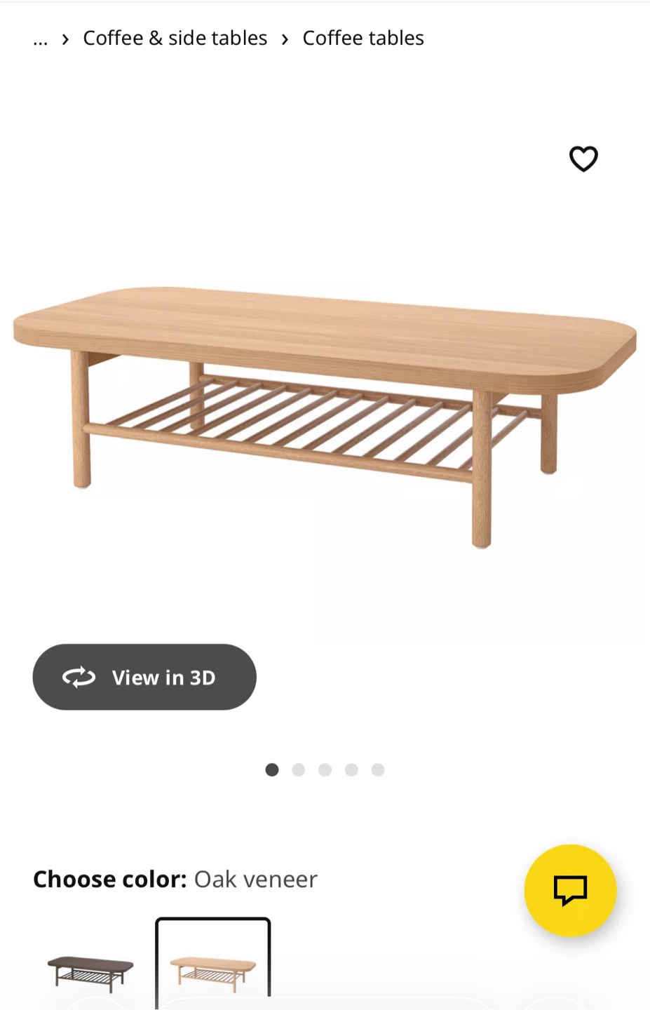 🥕IKEA LISTERBY Coffee table, oak veneer, 140x60 cm