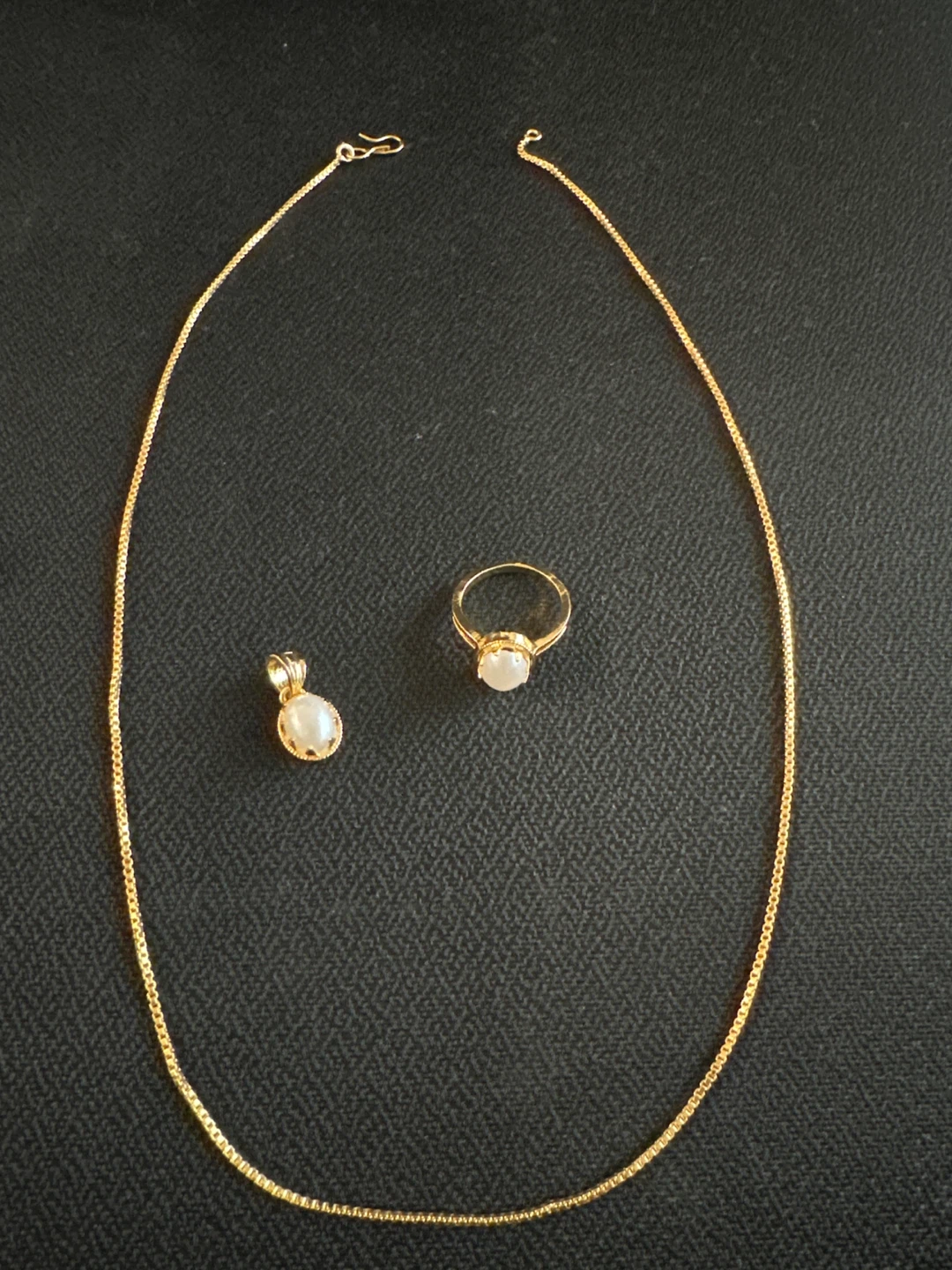 Gold Plated Necklace, Ring, Pendant  & Ear Ring Set