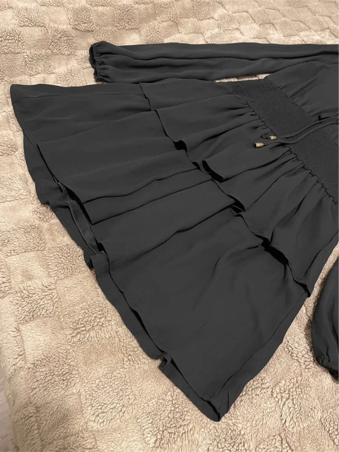 Forever 21 Black Tiered Ruffle Dress Size L - photo 3