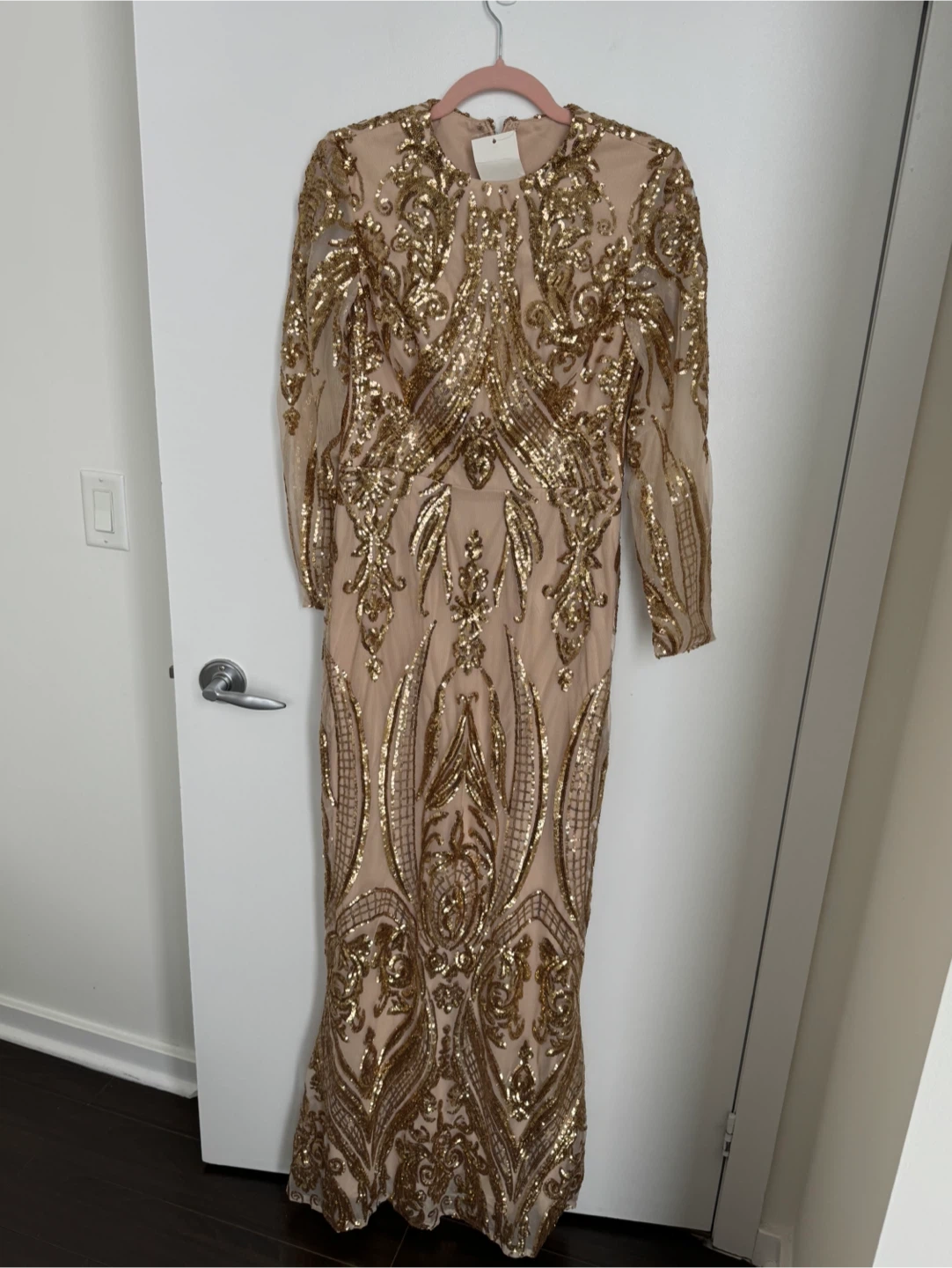 Sparkly Gold Sequin Maxi Dress