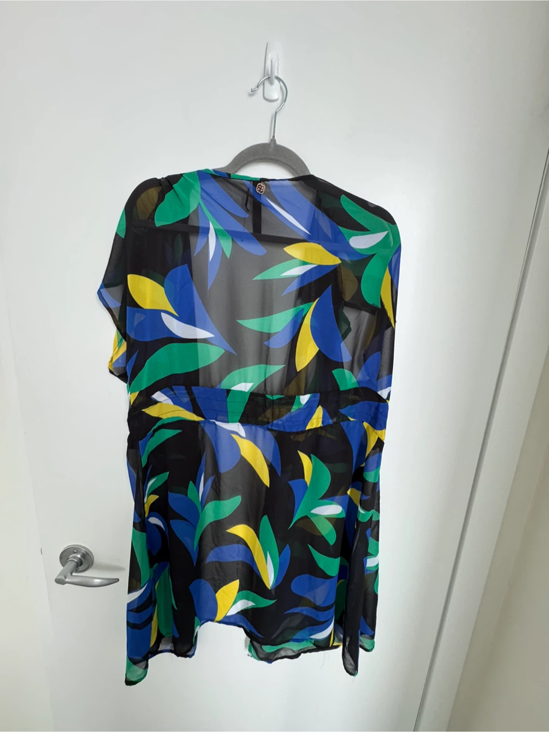 Beach Cover-Up with Leaf Print