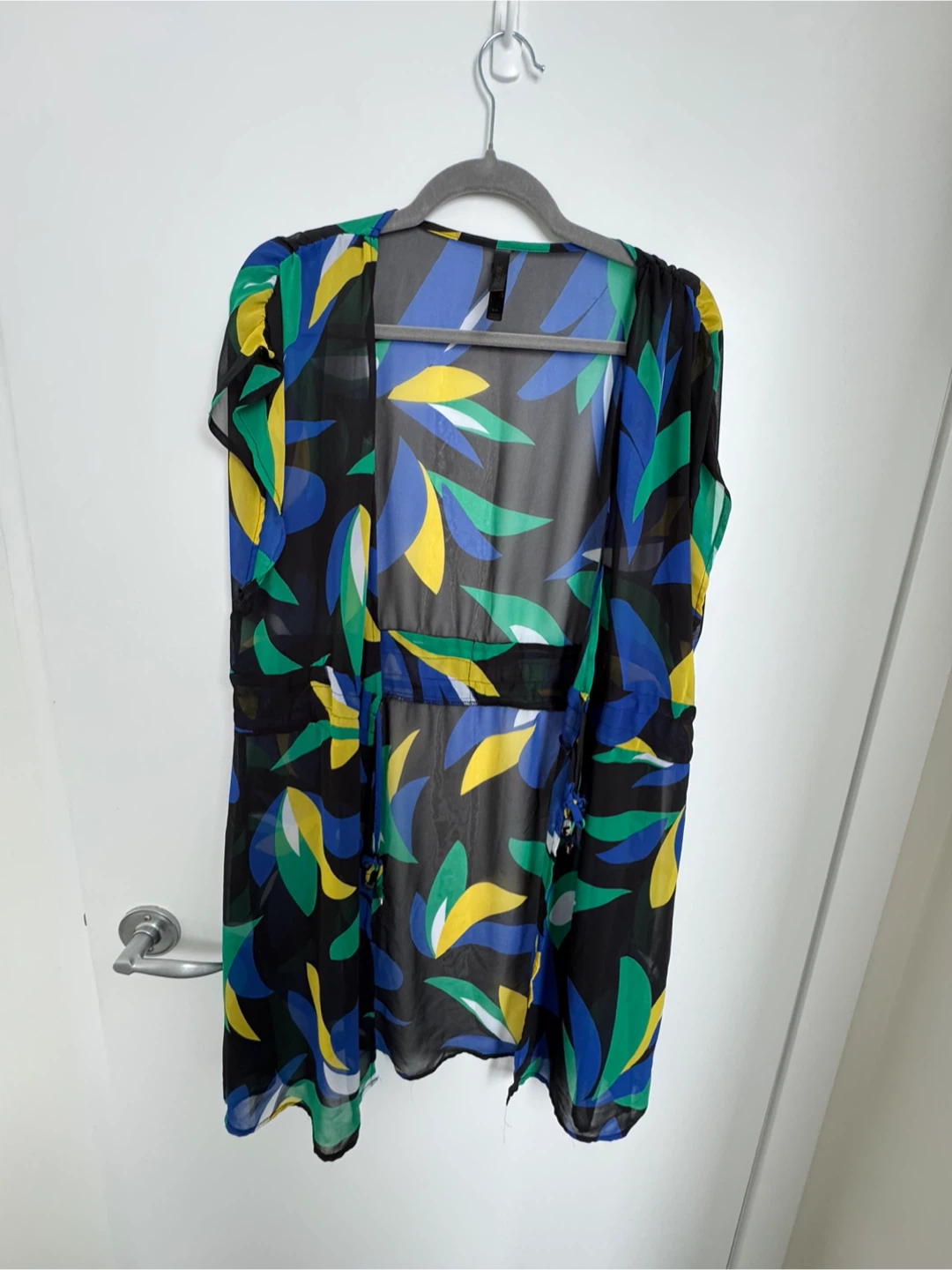 Beach Cover-Up with Leaf Print - photo 2