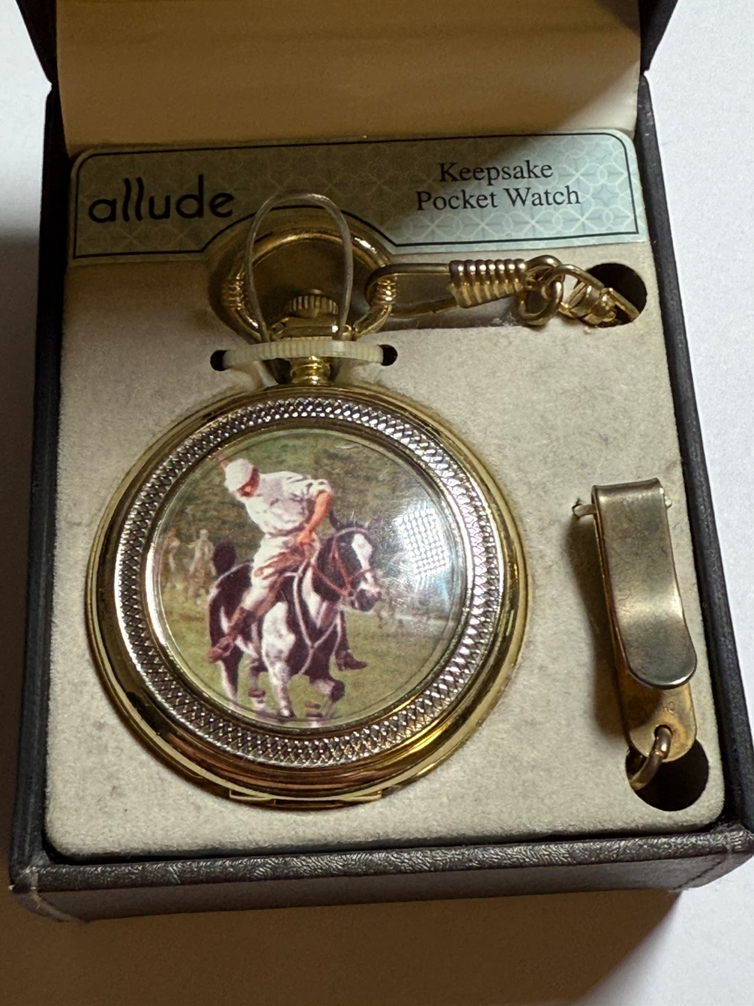 Allude Keepsake Pocket Watch with Polo Scene