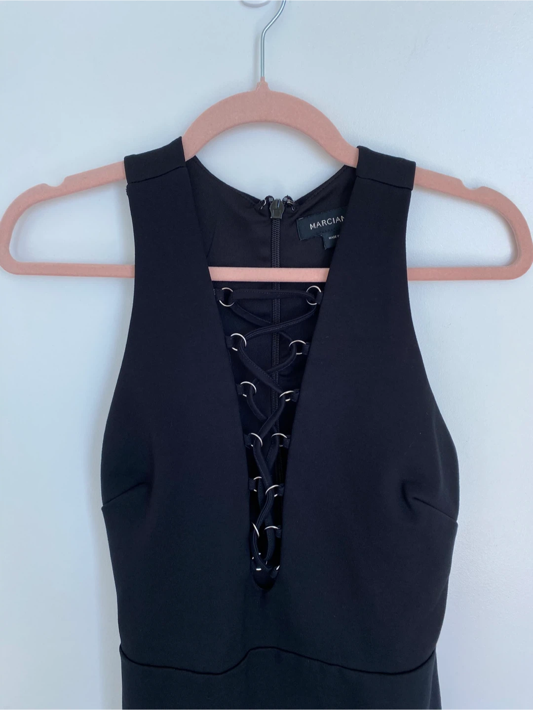 Guess Black Lace-Up V-Neck Mini Dress - photo 3