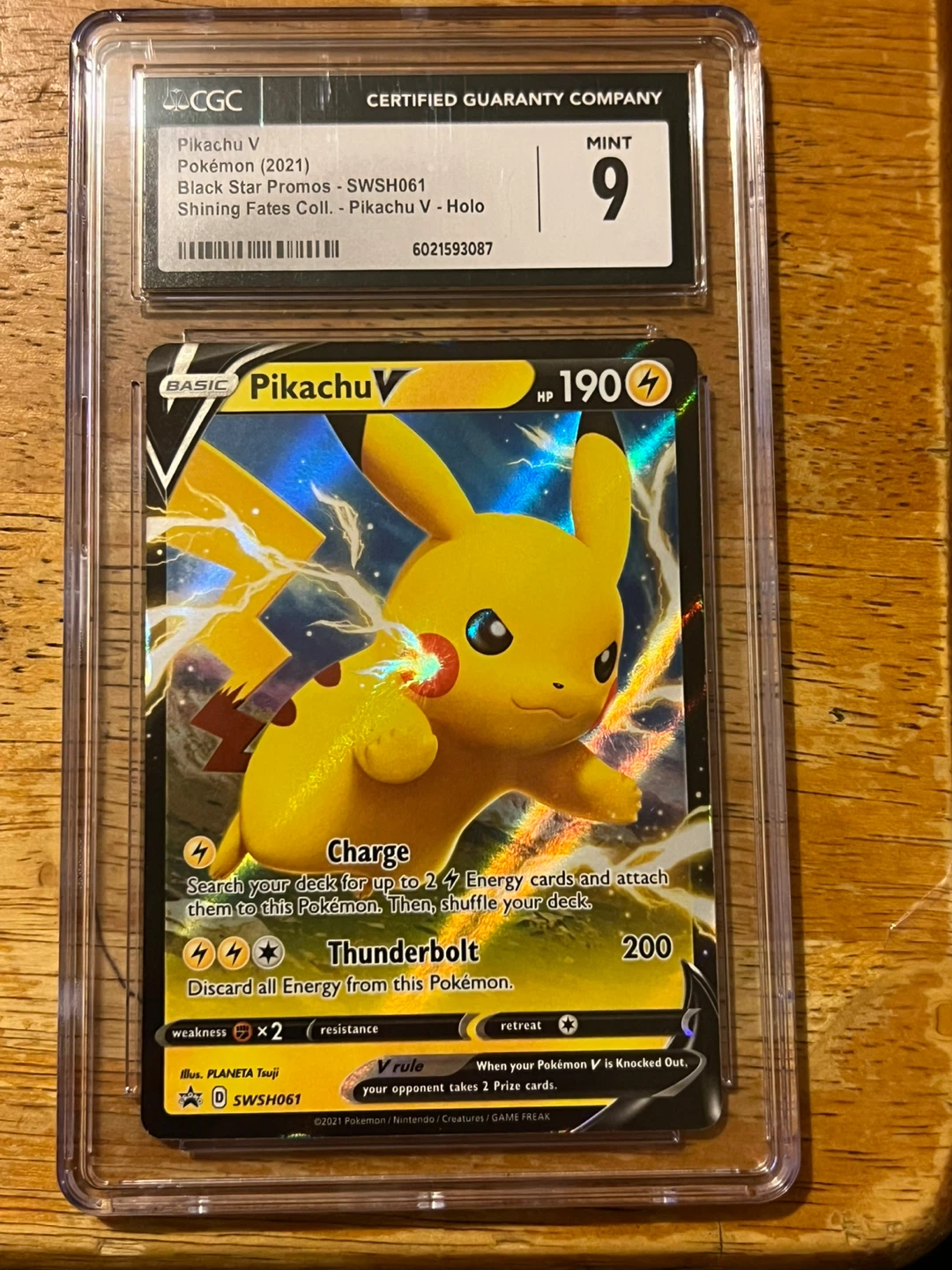 Pokemon V Pikachu Trading Card - CGC Graded Mint 9