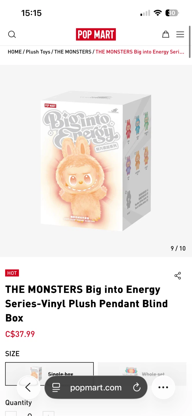 POP MART The Monsters Big into Energy Series Vinyl Plush - photo 5