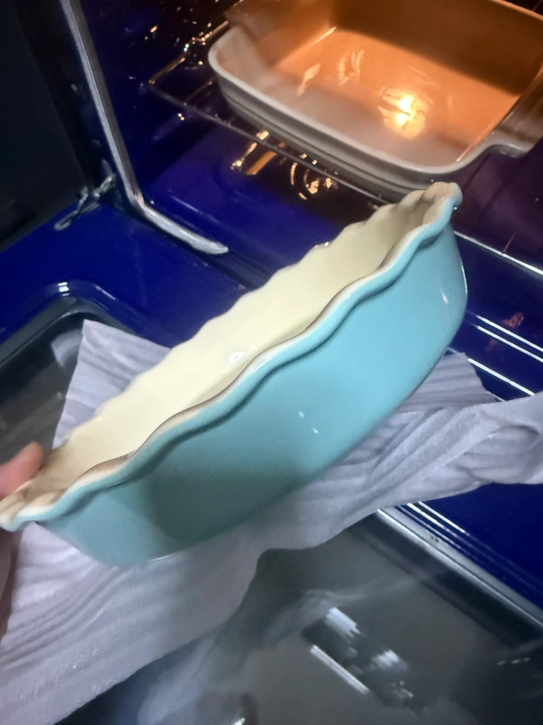 Baby Blue Ceramic Pie baking dish 10” - photo 2