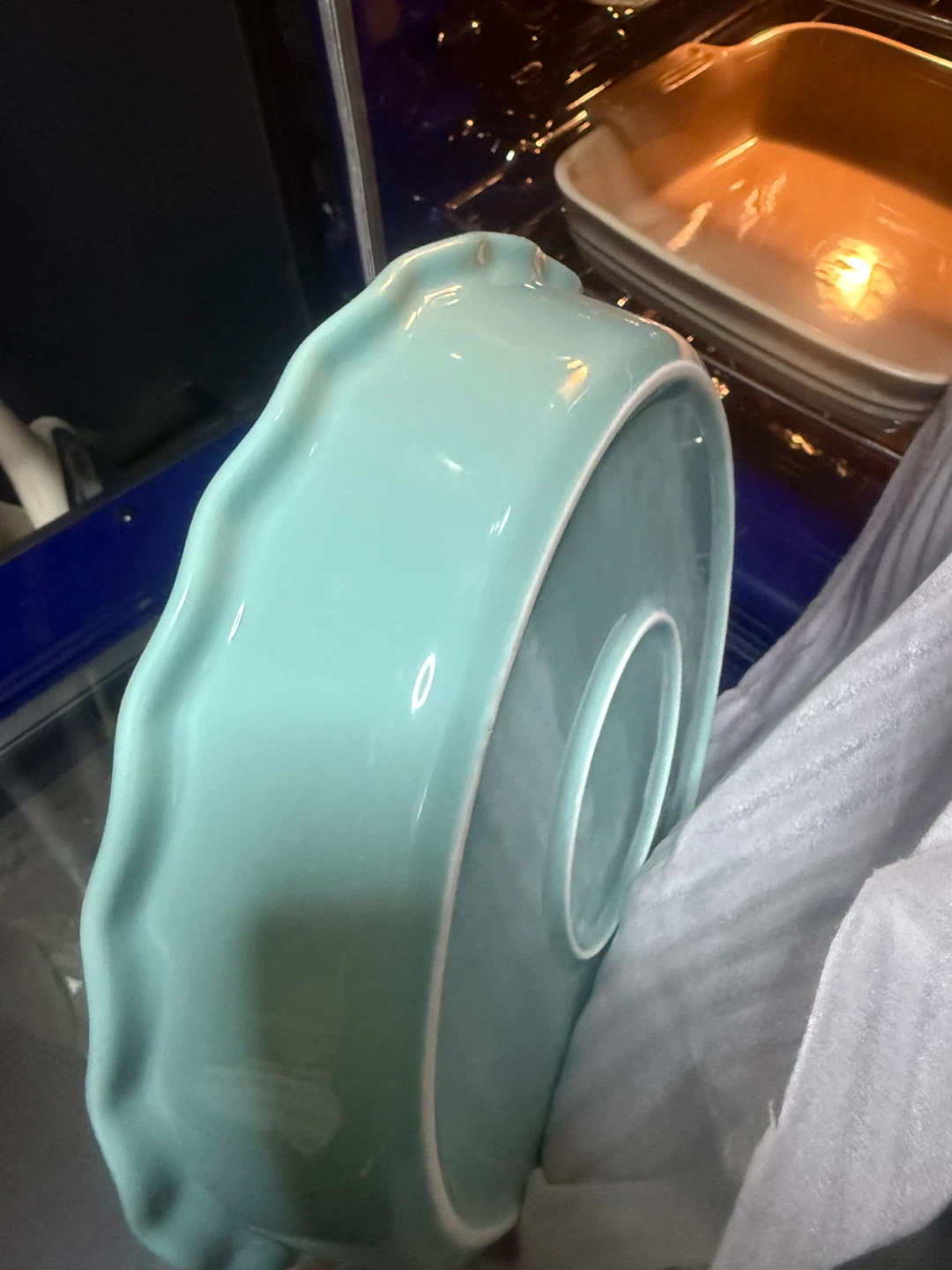 Baby Blue Ceramic Pie baking dish 10” - photo 4