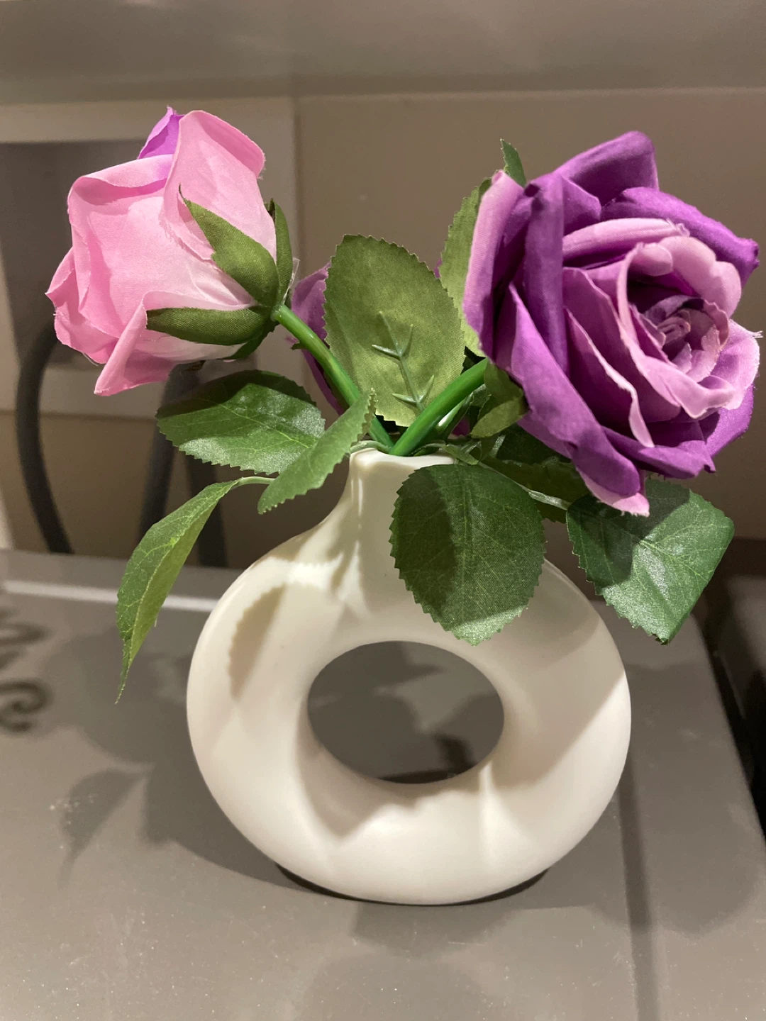 Artificial Roses in White Vase - photo 3