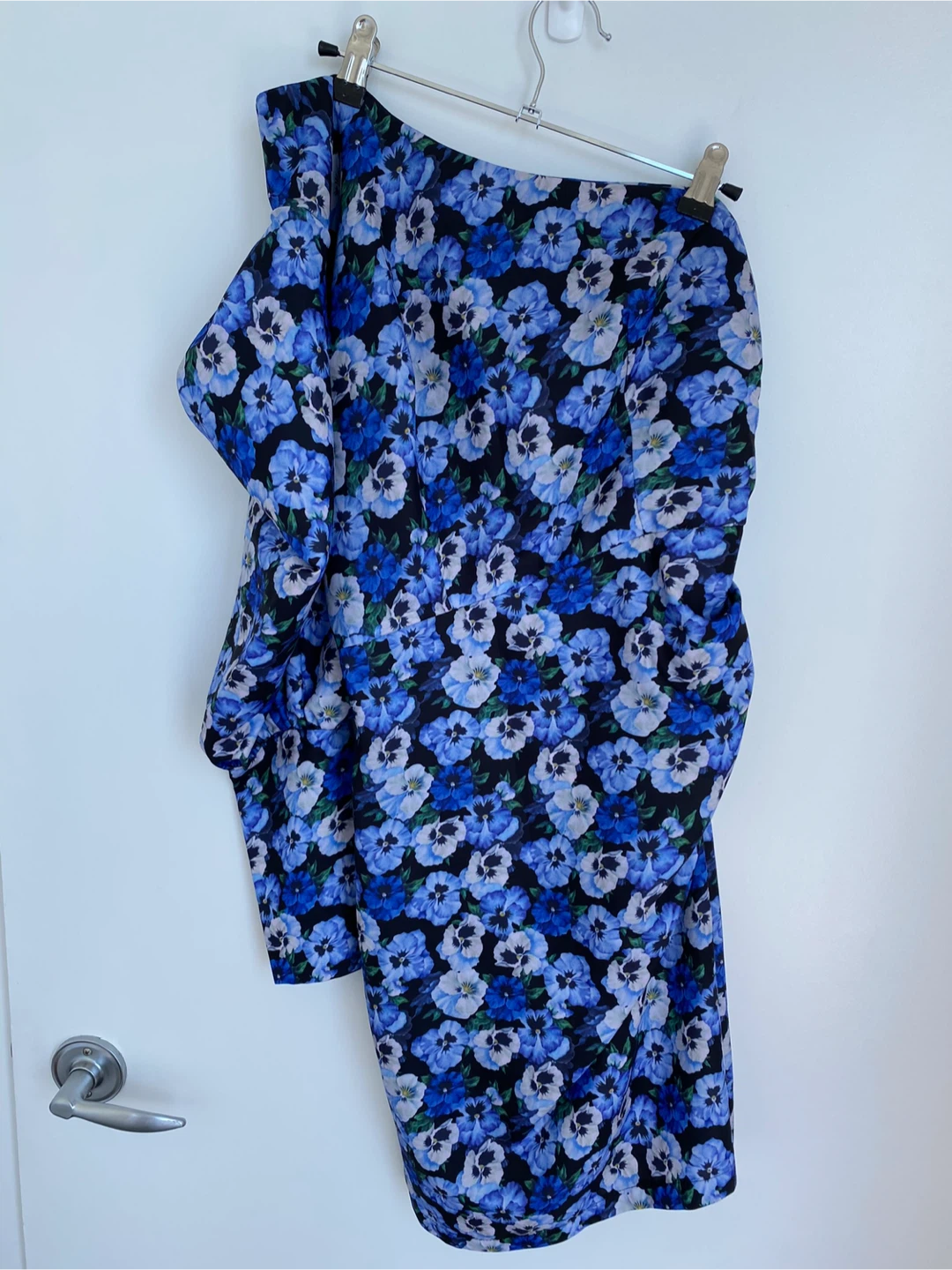 Blue Floral One-Shoulder Mini Dress - photo 2