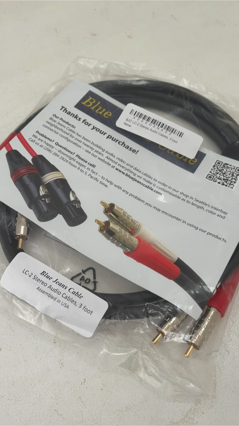 Blue Jeans Cable LC-2 Stereo Audio Cables, 3 Foot