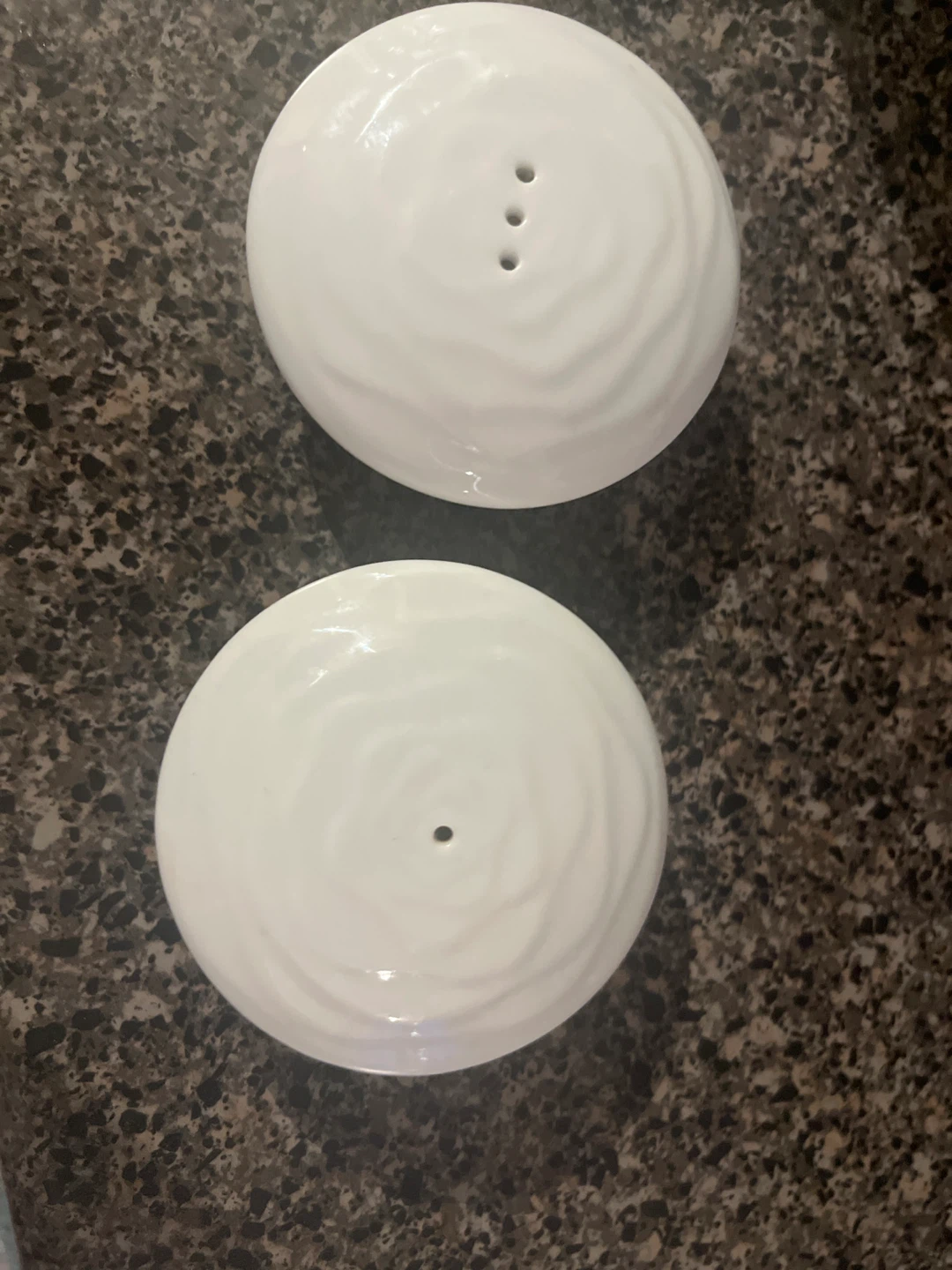 White Salt and Pepper Shakers