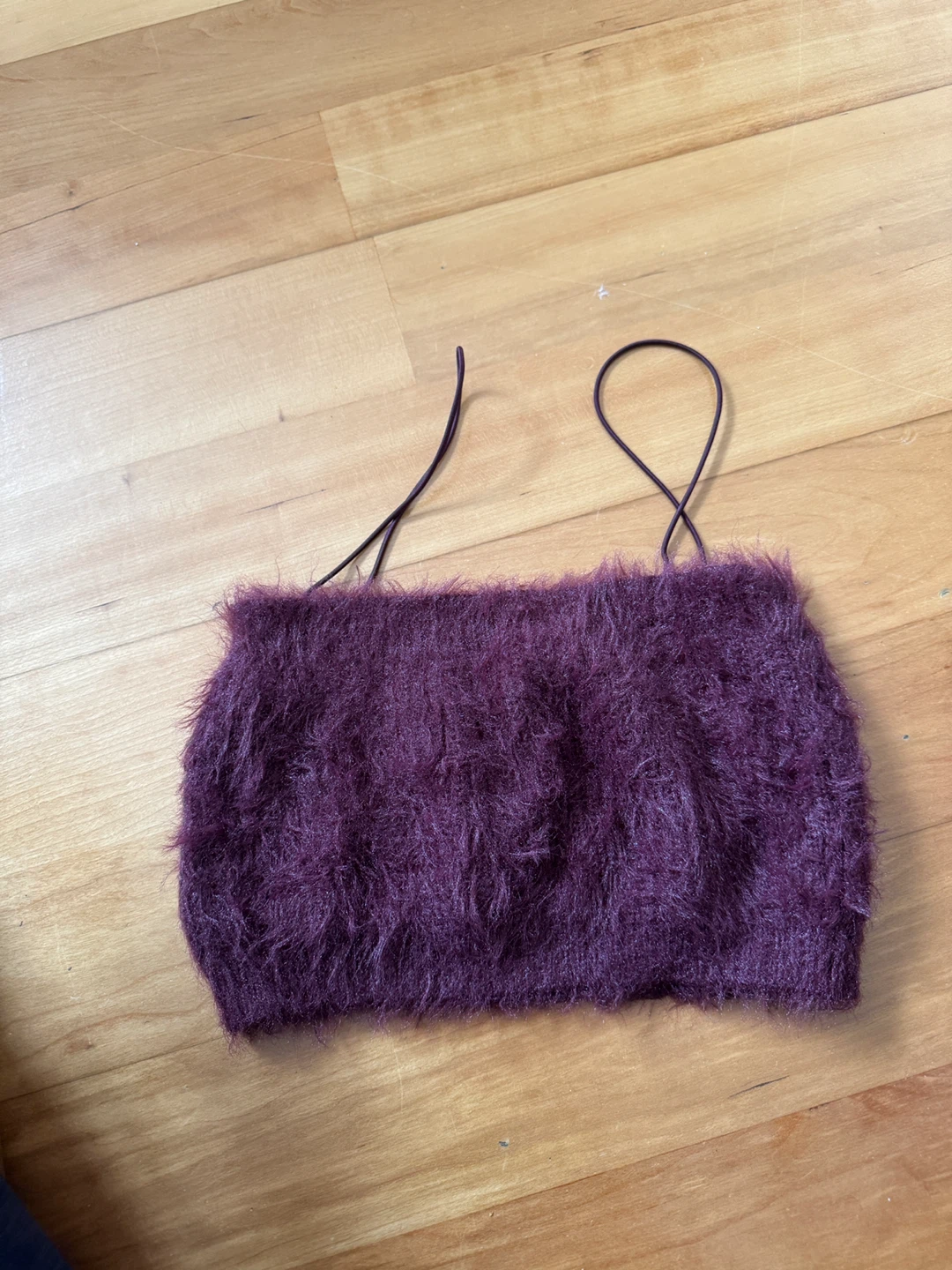 Plum Fuzzy Cropped Tank Top-Zara - photo 2