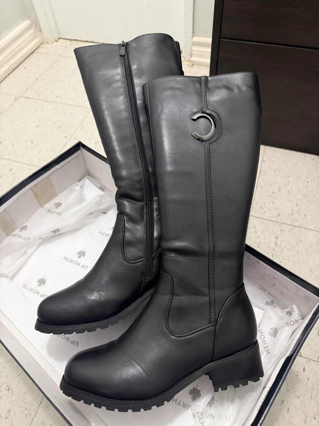 Black Tall Boots with Zipper - photo 3