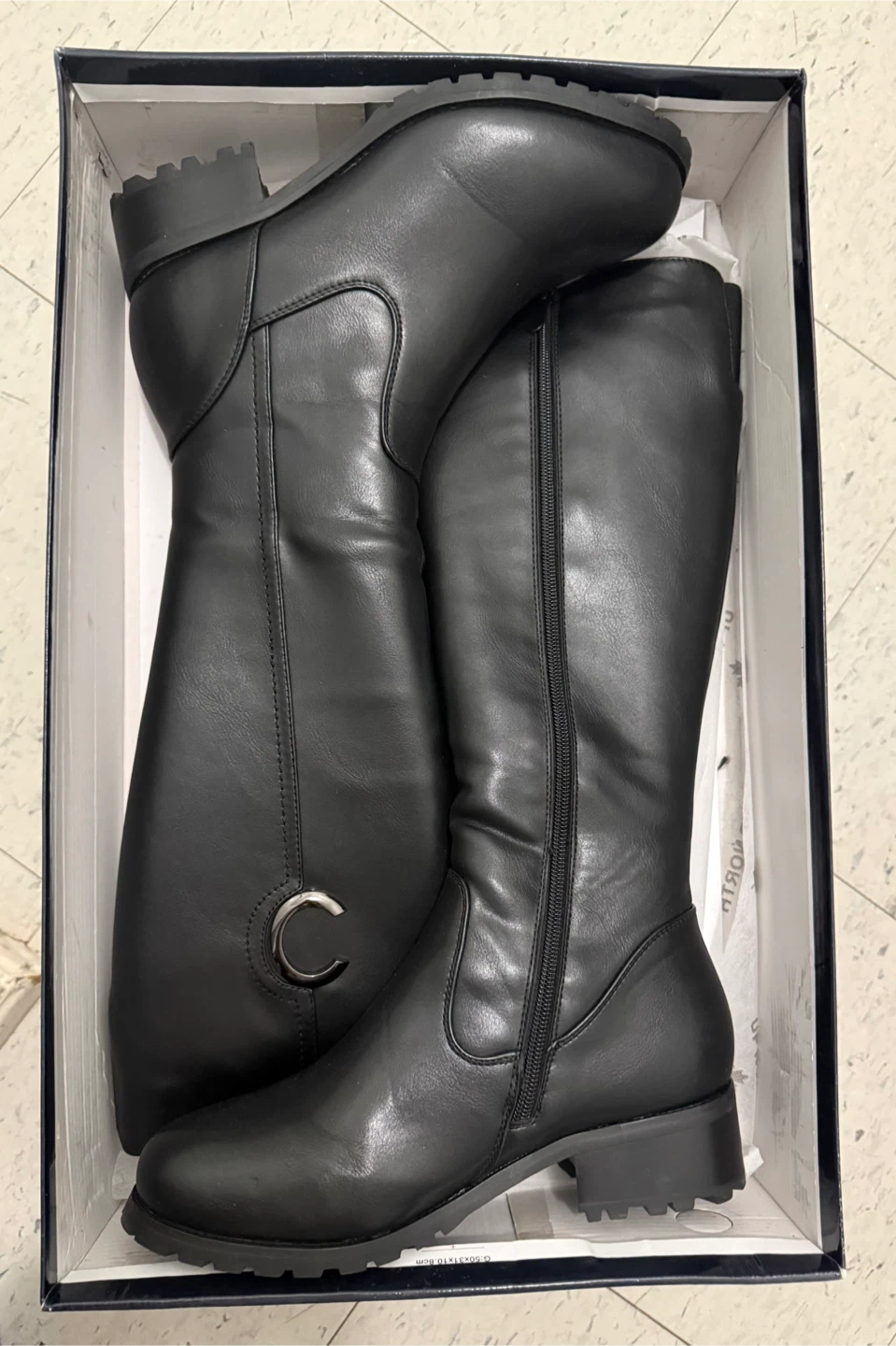 Black Tall Boots with Zipper - photo 4