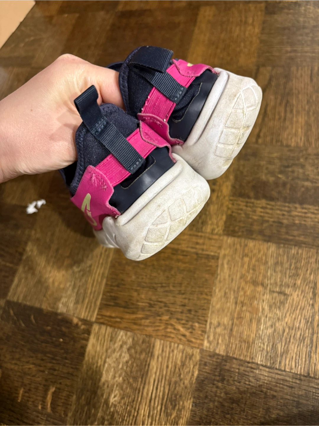 Nike Kids Pink and Navy Slip-On Athletic Shoes - photo 5