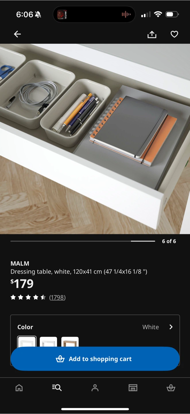 MALM Dressing Table - White