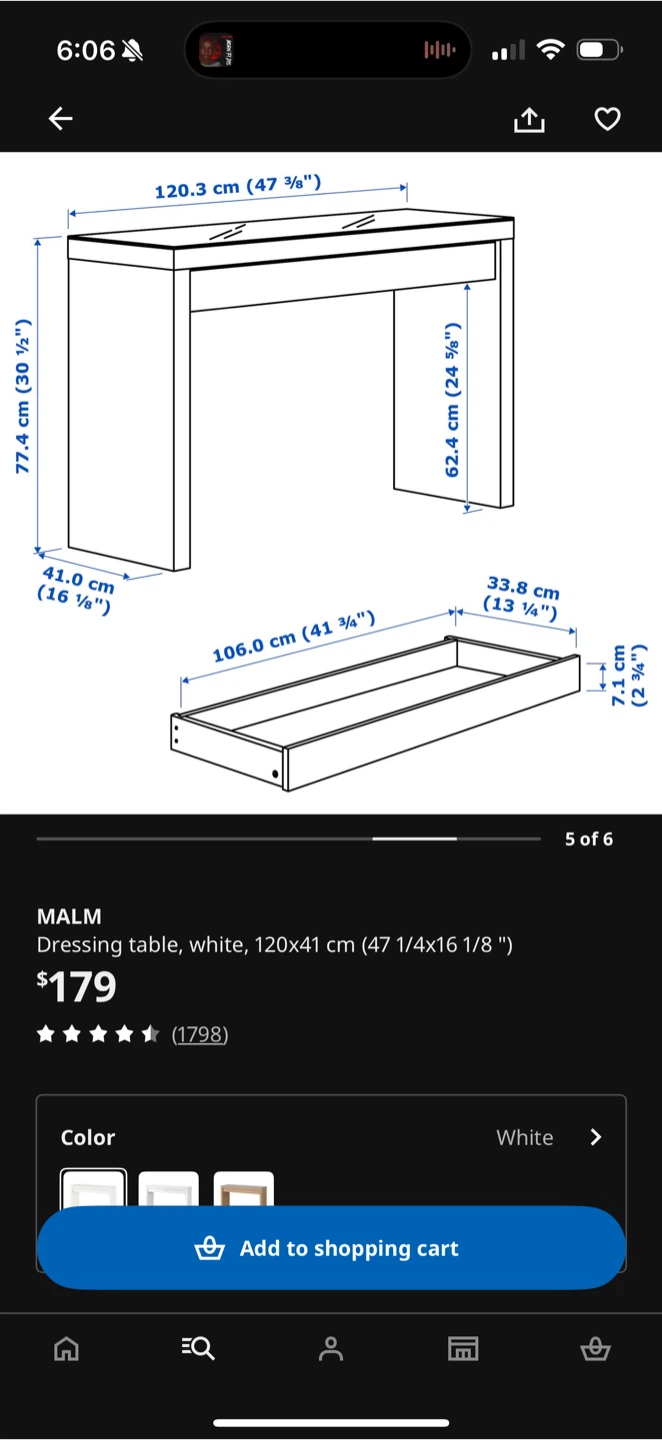 MALM Dressing Table - White - photo 3