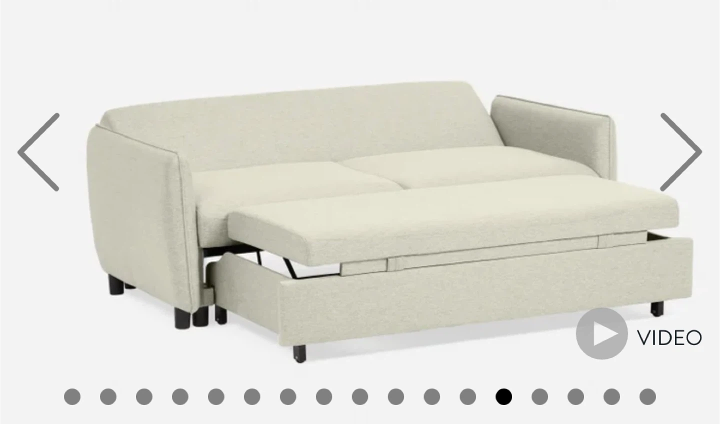 Cream Loveseat Sofa Bed - photo 2