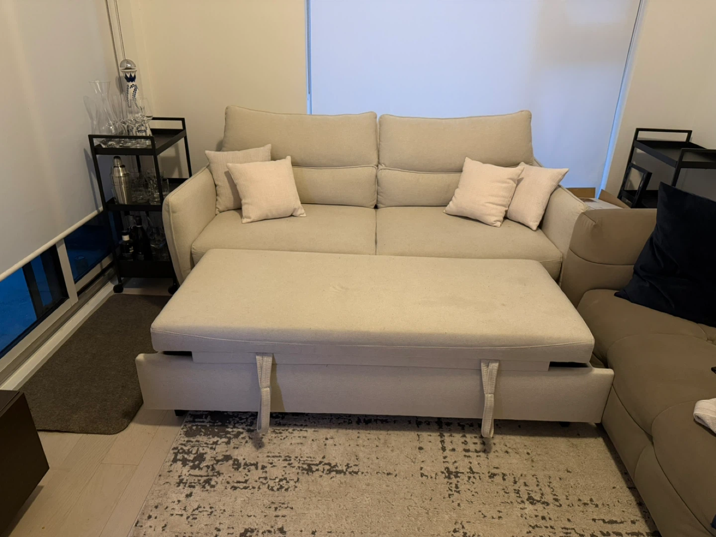 Cream Loveseat Sofa Bed - photo 5