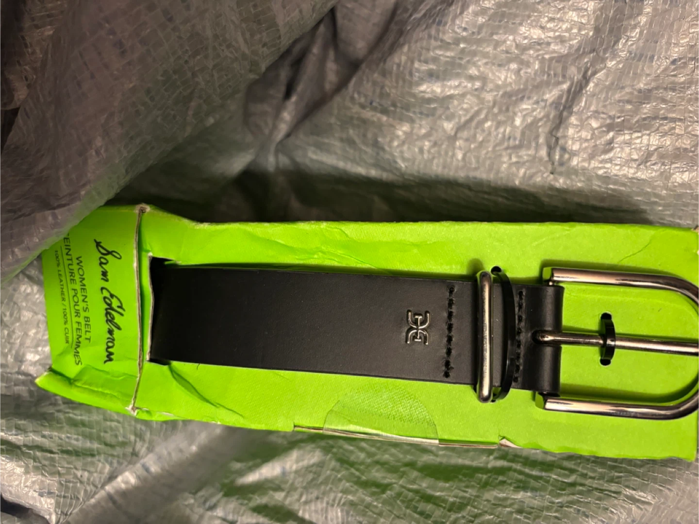Sam Edelman Women's Black Leather Belt XL