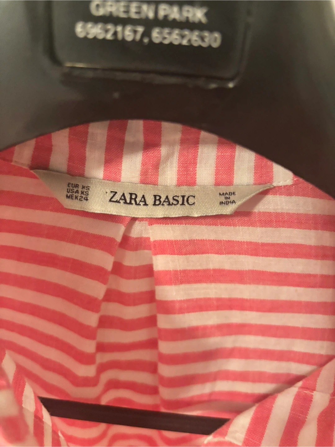 Zara Basic Pink and White Striped Button-Up Shirt - photo 5