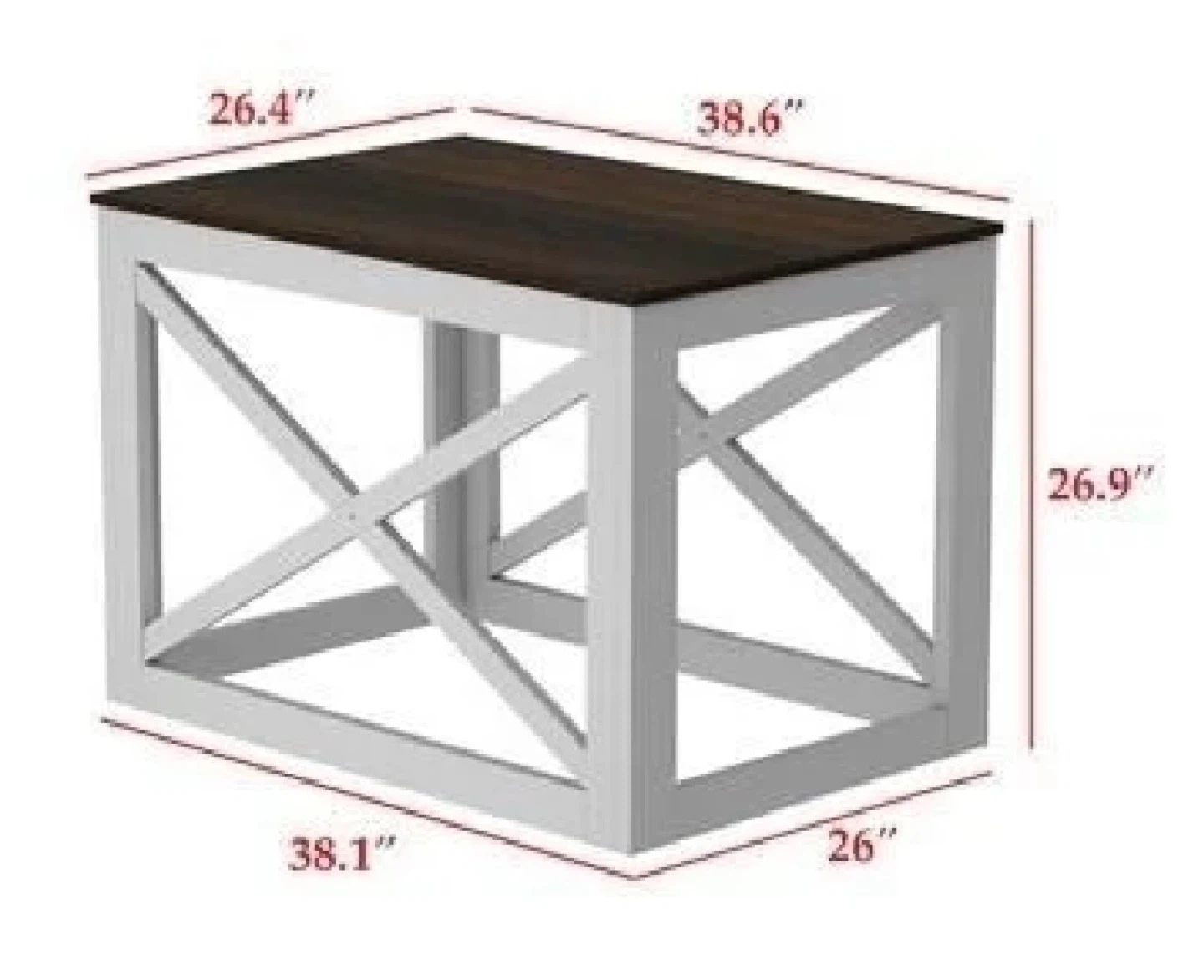Modern End Table with Storage, White - photo 3