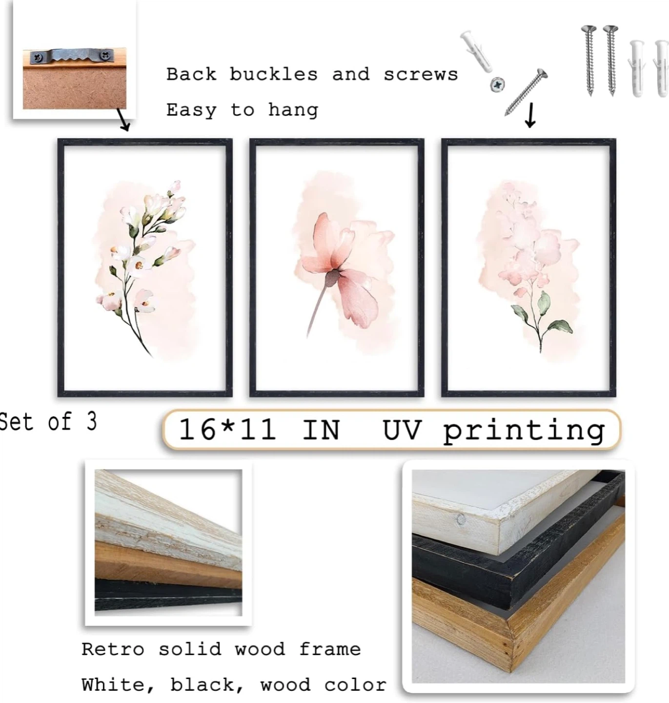3 Botanical Floral Wall Decor Art 16"X11 - photo 2
