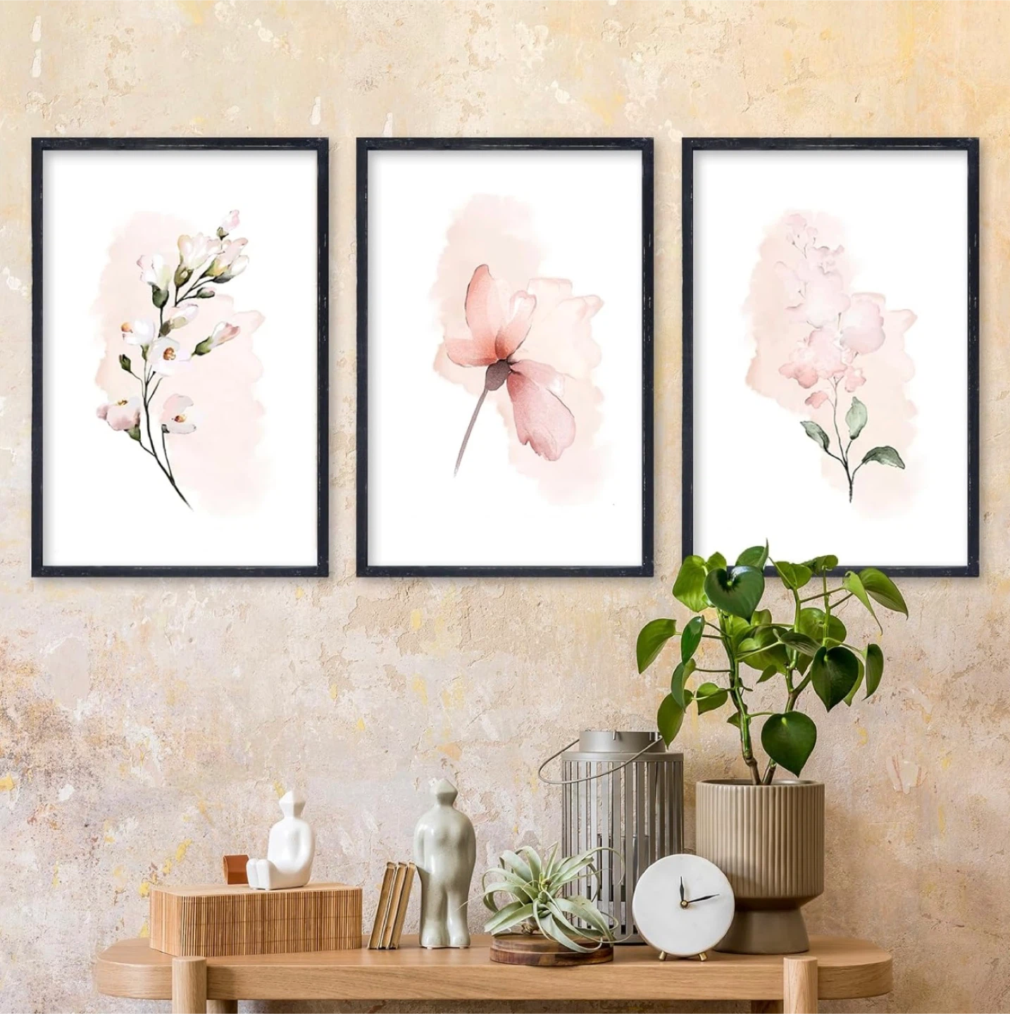 3 Botanical Floral Wall Decor Art 16"X11