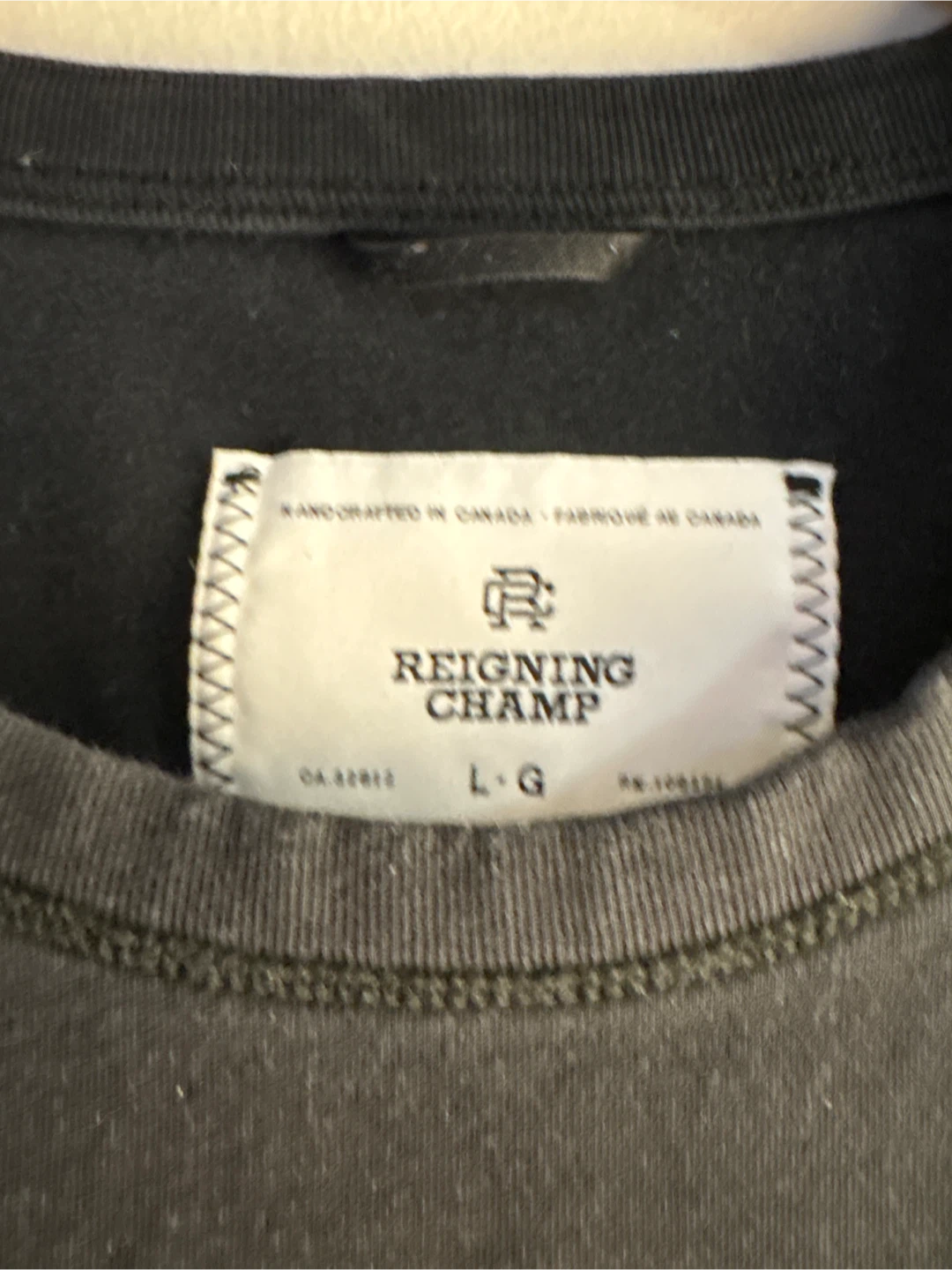 Reigning Champ Crewneck Sweatshirt - Black - Size L