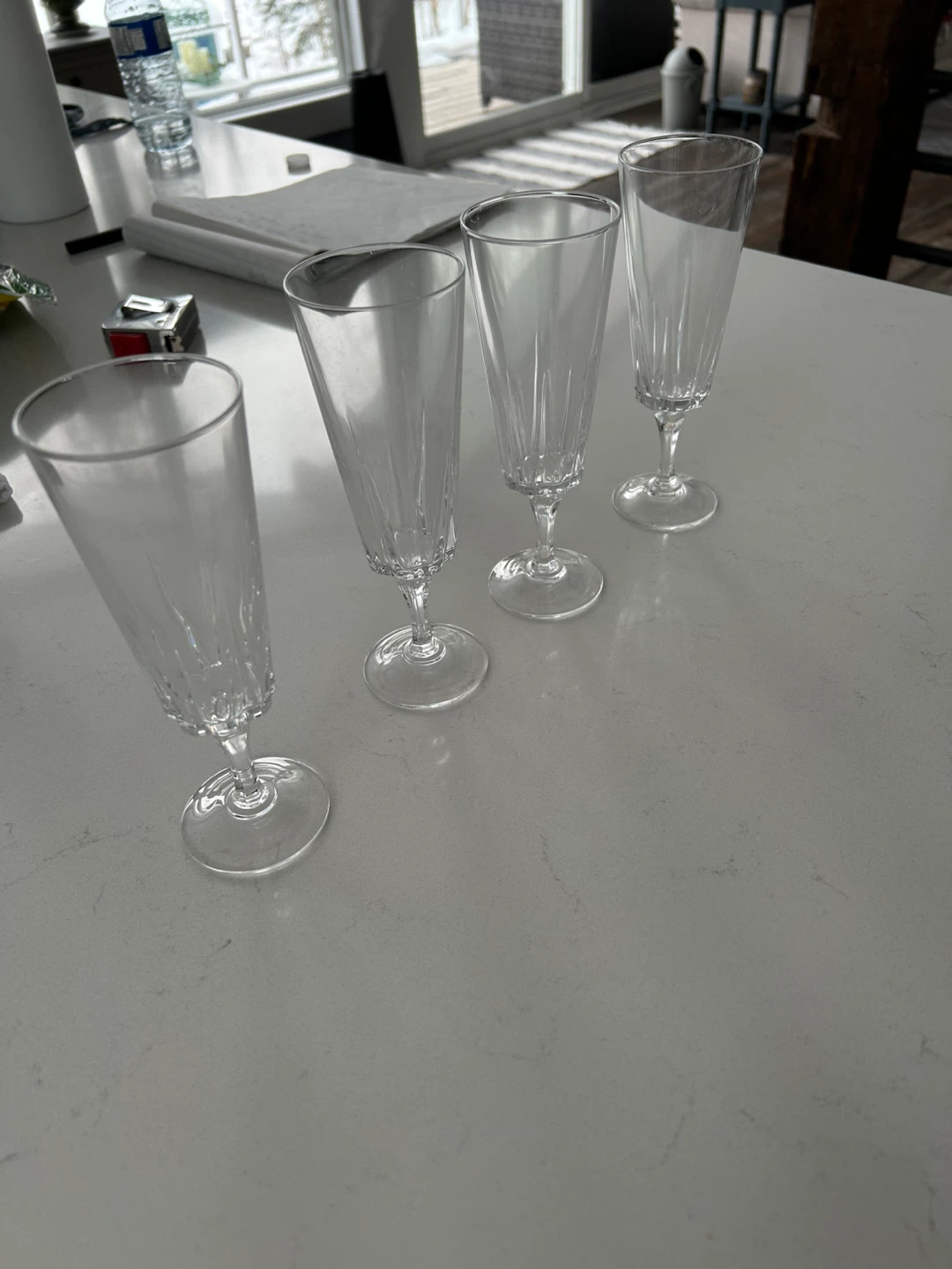 Set of 4 Crystal Champagne Flutes
