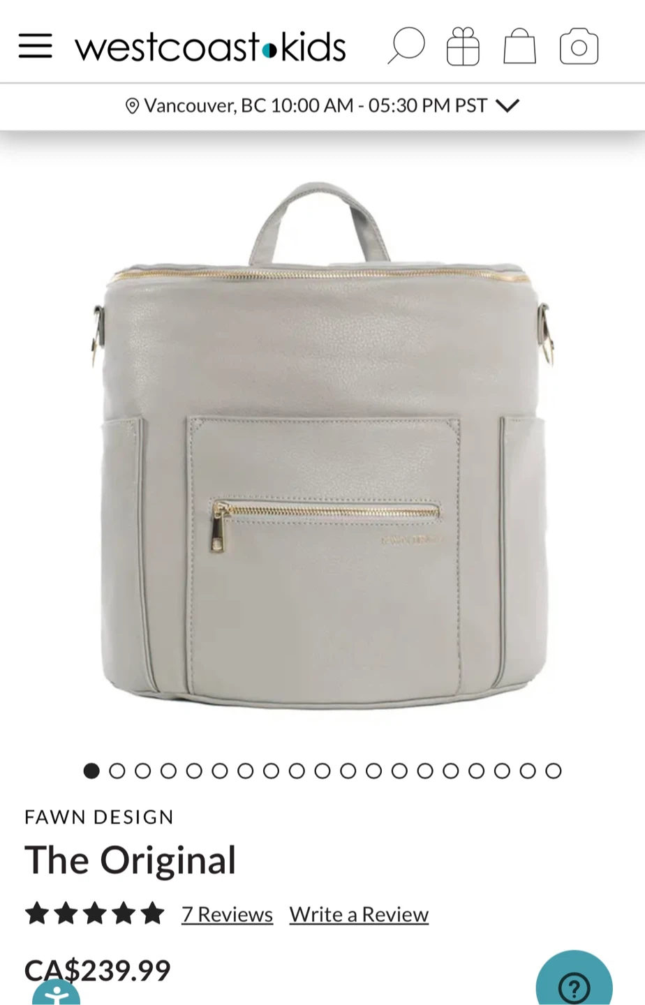 Fawn Design The Original Diaper Bag - Grey