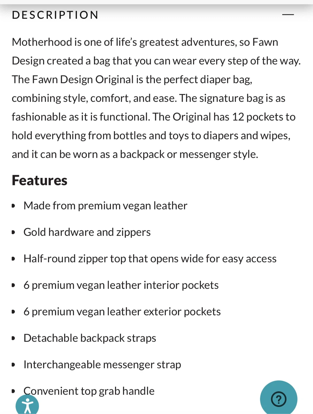 Fawn Design The Original Diaper Bag - Grey - photo 4