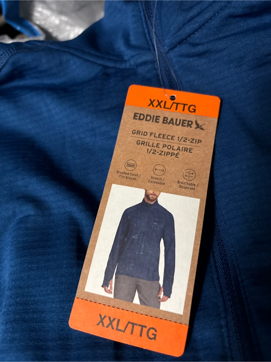 Eddie Bauer Men's Grid Fleece 1/2-Zip Pullover XXL