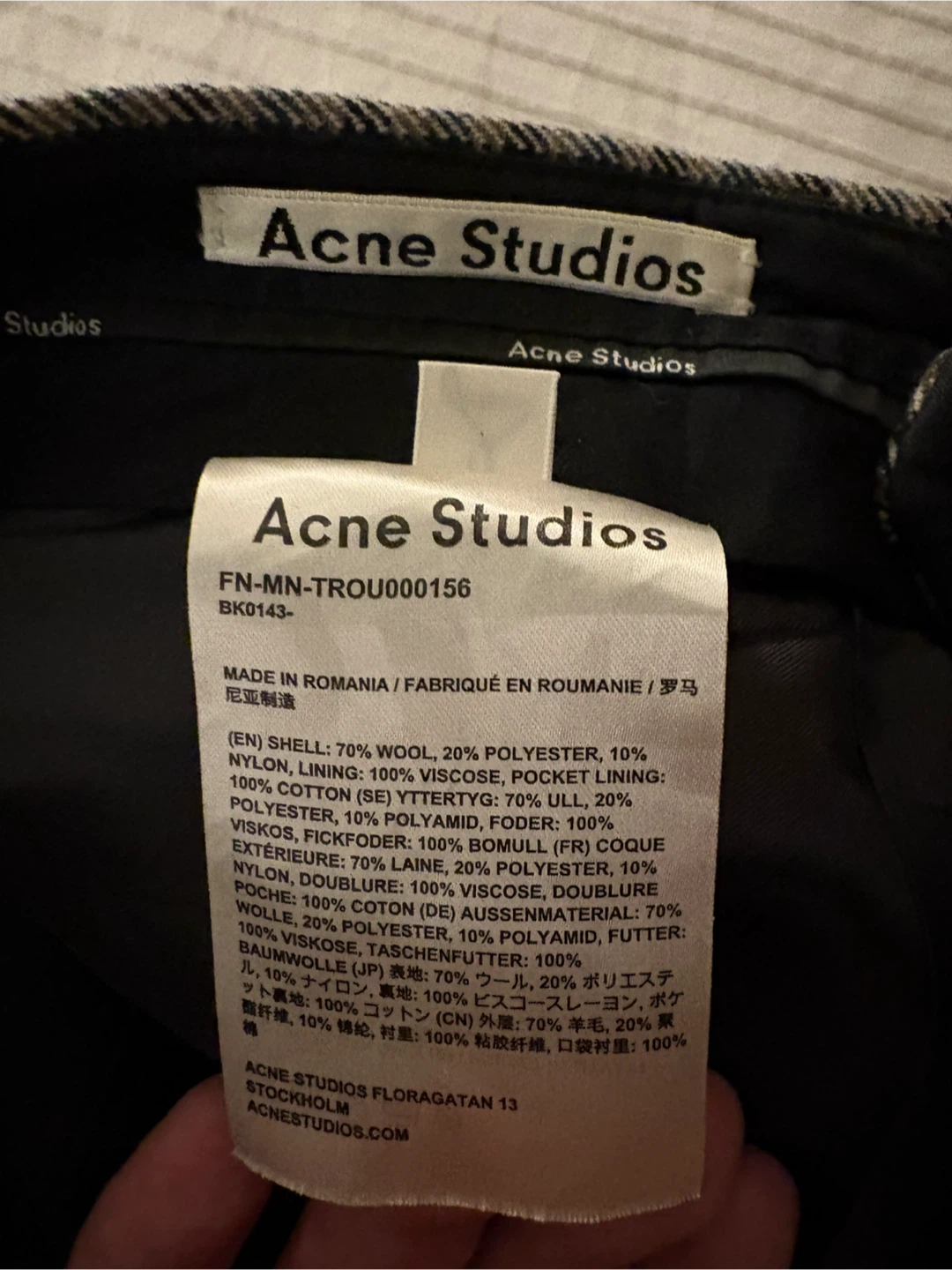 Acne Studios Check Trousers - Size 32 - photo 2