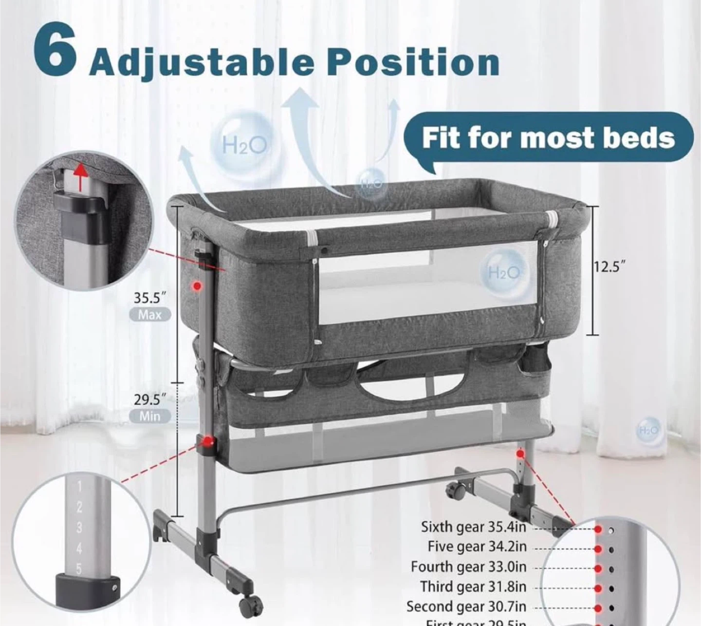 Grey Anti-Reflux Baby Bassinet - photo 5