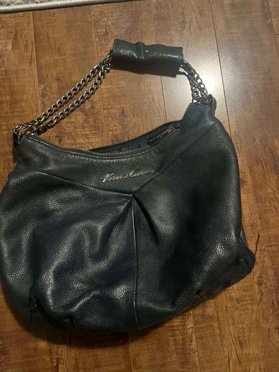 Kenneth Cole Blue Leather Shoulder Bag