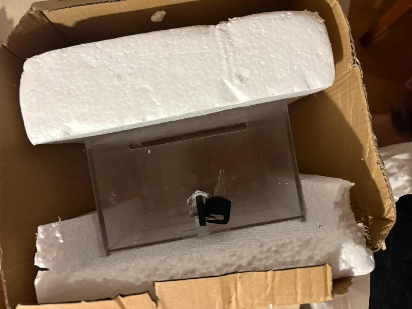 Clear Acrylic Donation Box with Key