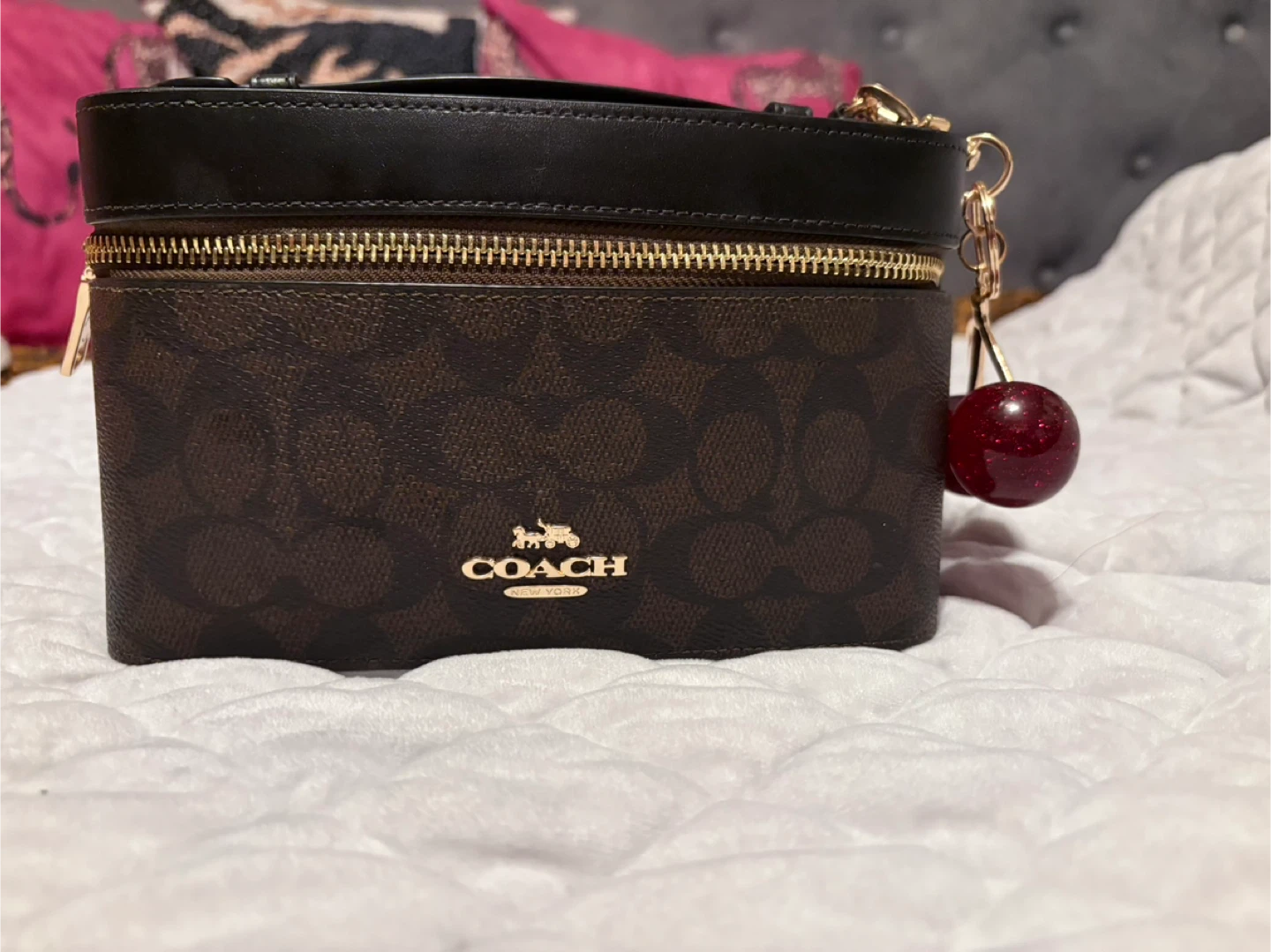 Coach Signature Vanity Case With Cherry Charm - photo 4