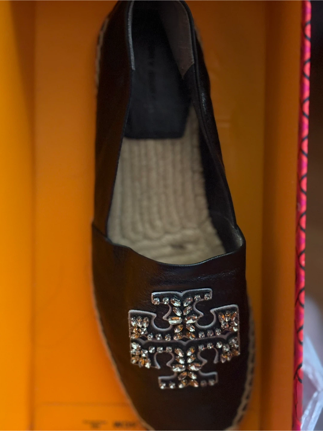 Tory Burch Black Leather Espadrille Flats - photo 3